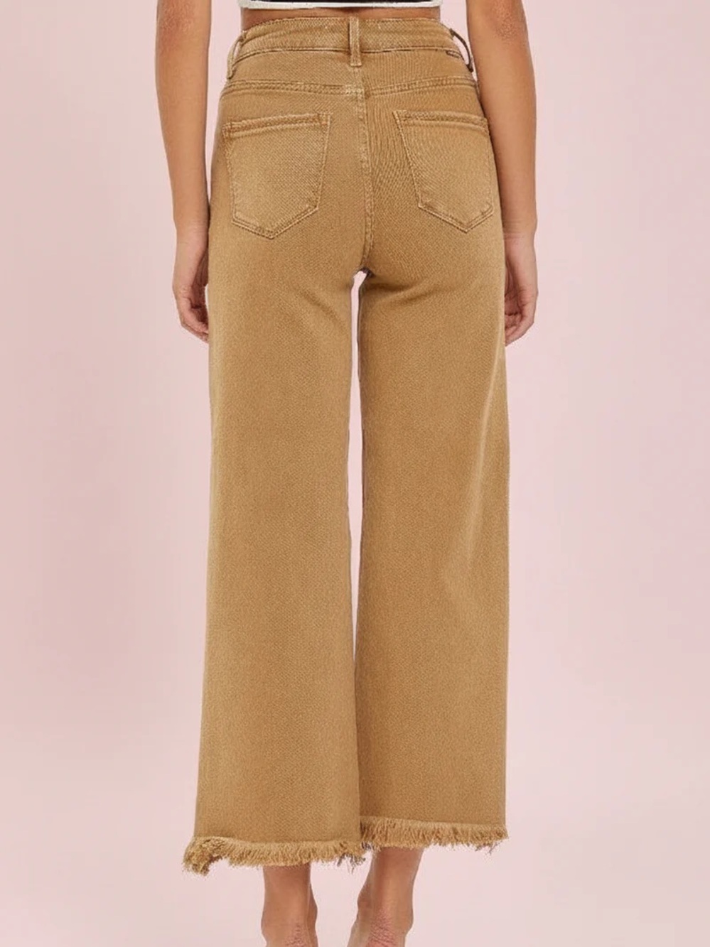NWT🤎Risen Mocha High-Rise Tummy Control Cropped Wide-Leg 5/27 - Picture 4 of 11